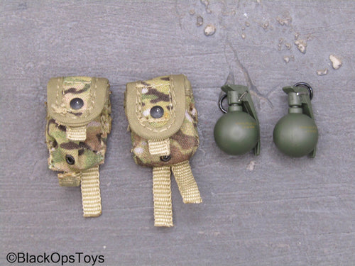 101st Airborne Div. - Frag Grenades w/MOLLE OCP Multicam Pouches