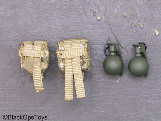 101st Airborne Div. - Frag Grenades w/MOLLE OCP Multicam Pouches