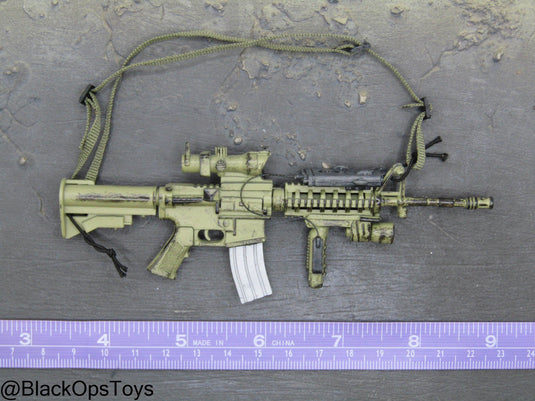 Weathered OD Green M4 Carbine w/Attachment Set