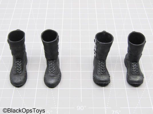 GI JOE - General Hawk - Black Combat Boots Set (Peg Type)