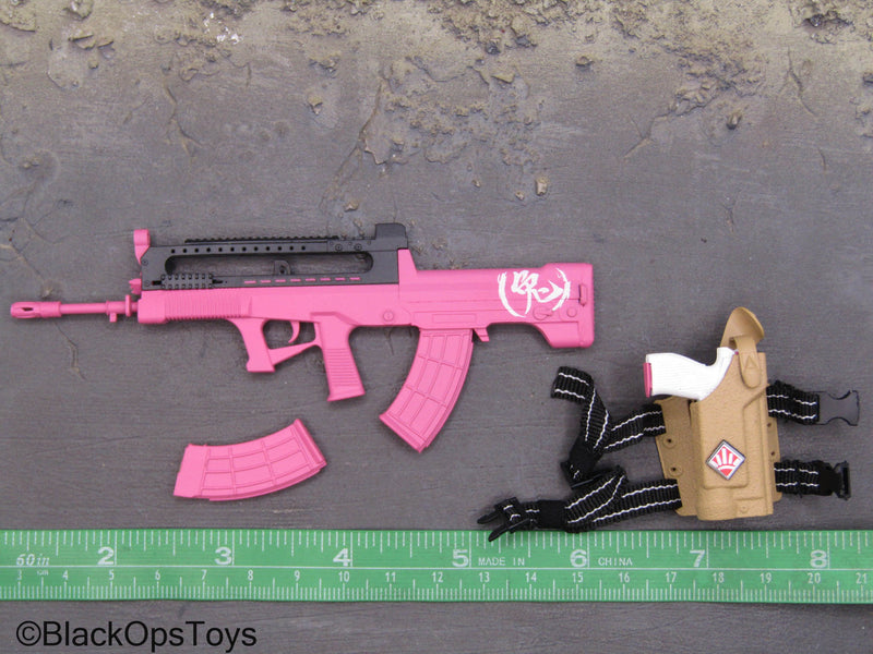 Load image into Gallery viewer, Shock Worker HanMeiMei - Pink QBZ Rifle w/Pink Pistol &amp; Holster
