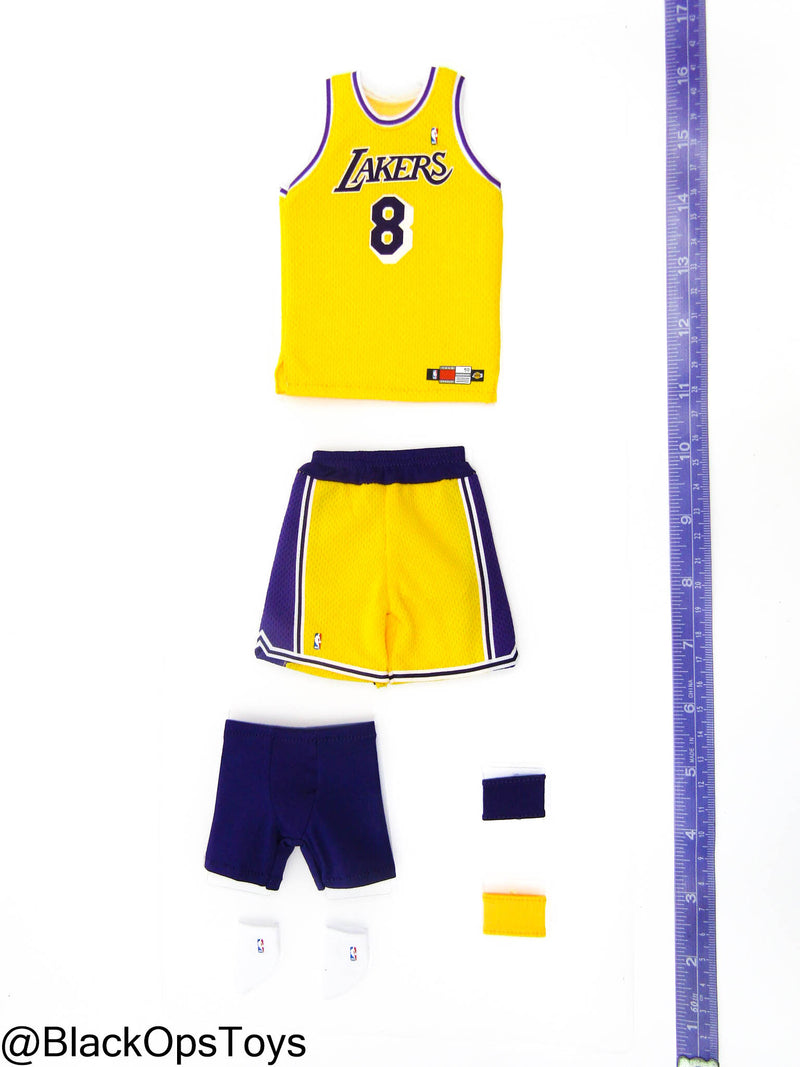 Load image into Gallery viewer, Kobe Bryant - Complete Yellow &amp; Purple &quot;Number 8&quot; Kobe Jersey Set
