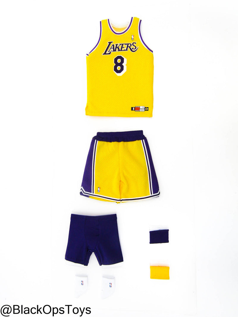 Load image into Gallery viewer, Kobe Bryant - Complete Yellow &amp; Purple &quot;Number 8&quot; Kobe Jersey Set
