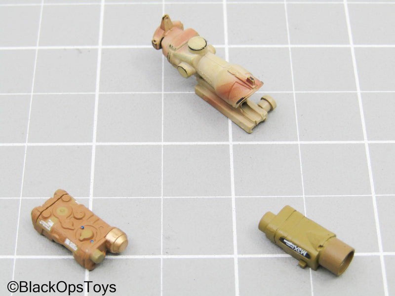 Load image into Gallery viewer, Tan ACOG Scope w/Tac Light &amp; PEQ
