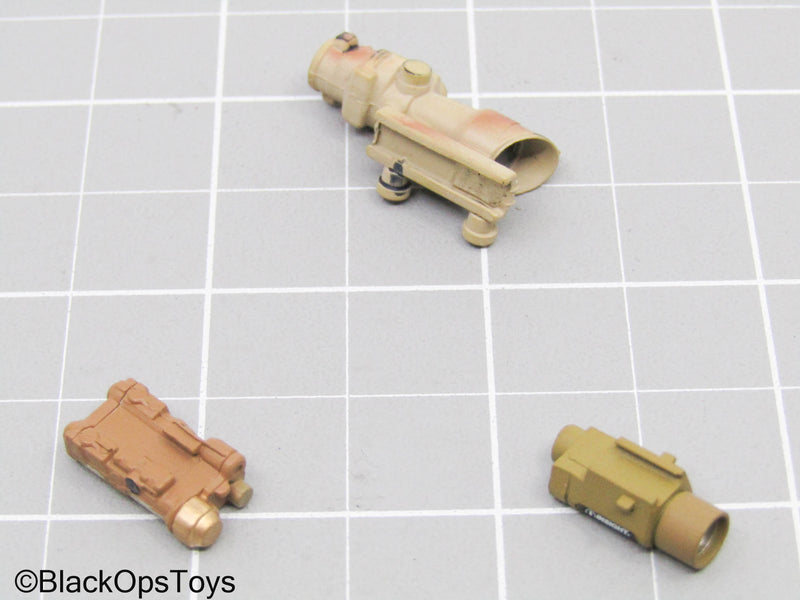 Load image into Gallery viewer, Tan ACOG Scope w/Tac Light &amp; PEQ
