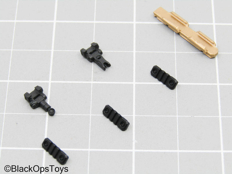 Load image into Gallery viewer, Gold Gun Railing w/Iron Sights &amp; Riser Mounts
