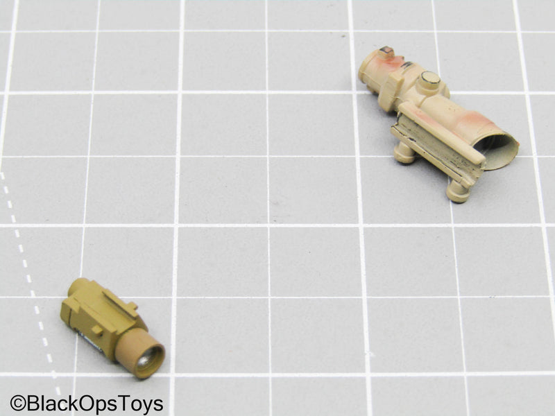Load image into Gallery viewer, Tan ACOG Scope w/Tac Light (Easy &amp; Simple)
