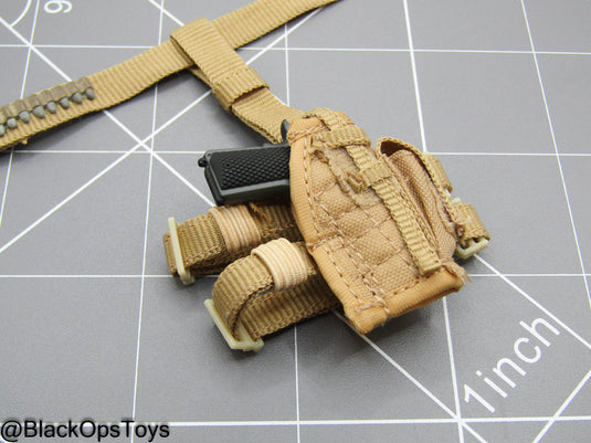 GI JOE - Flint - Grey 1911 Pistol w/Tan Drop Leg Holster