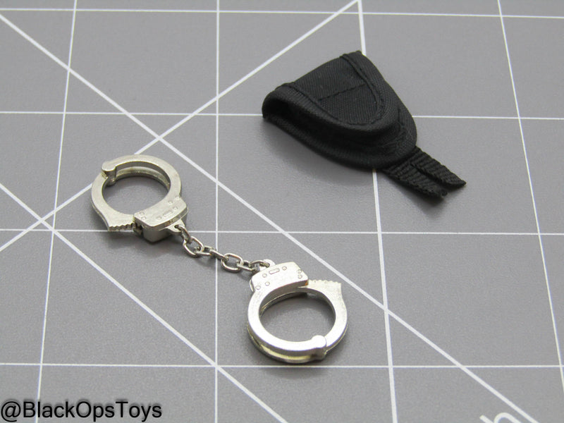 Load image into Gallery viewer, LAPD S.W.A.T. Ver B - Metal Handcuffs w/MOLLE Pouch
