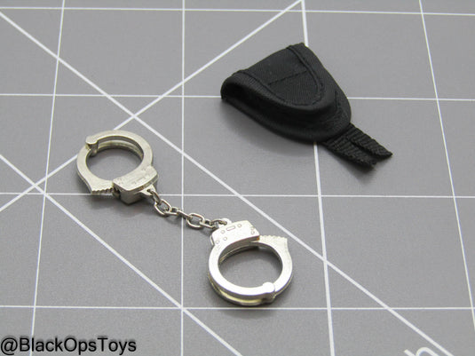 LAPD S.W.A.T. Ver B - Metal Handcuffs w/MOLLE Pouch