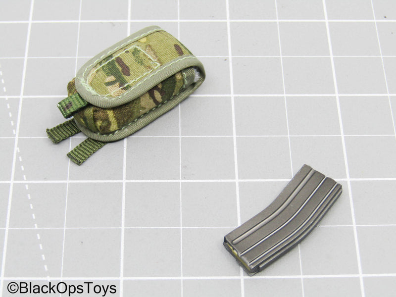 Load image into Gallery viewer, 5.56mm Magazine w/Multicam Camo MOLLE Mag Pouch
