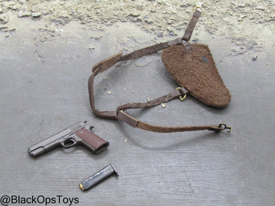 1911 Pistol w/Brown Shoulder Holster