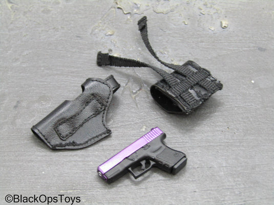 Gangsters Kingdom Vera - Purple 9mm Pistol w/Holster (Right Handed)