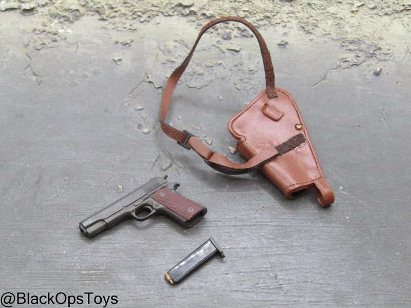 Load image into Gallery viewer, 1911 Pistol w/Brown Shoulder Holster
