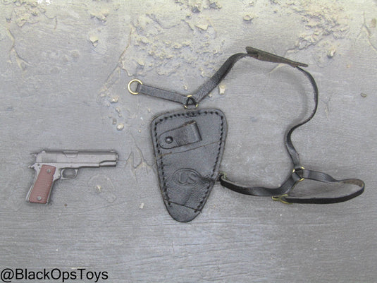 1911 Pistol w/Black Shoulder Holster