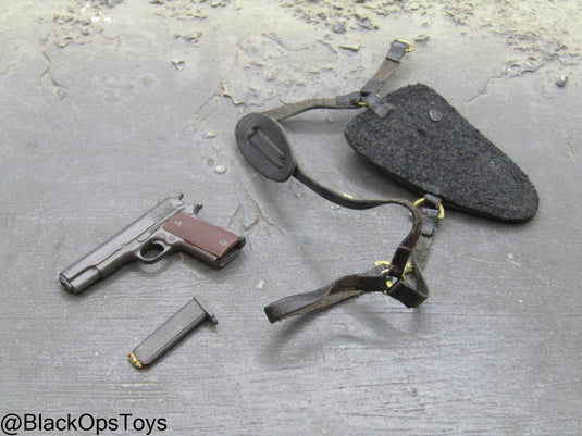 1911 Pistol w/Black Shoulder Holster