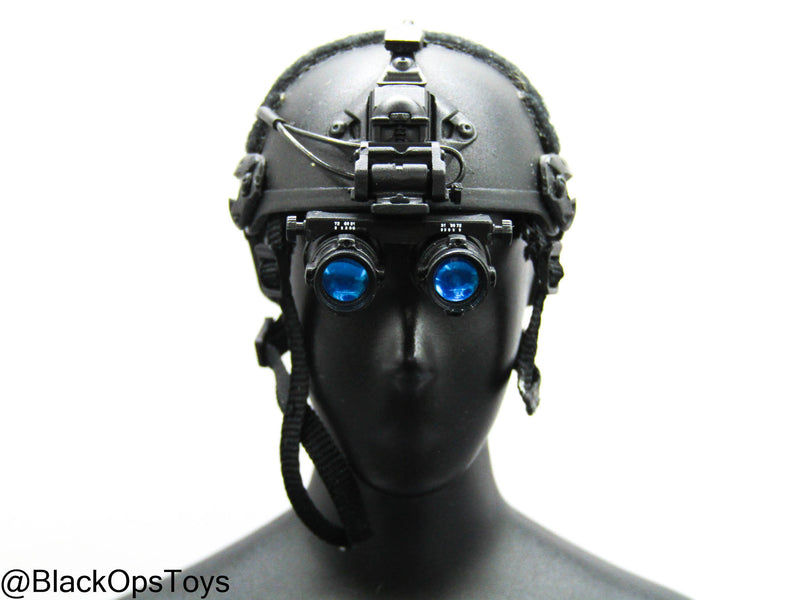 Load image into Gallery viewer, Black Helmet w/NVG (READ DESC)
