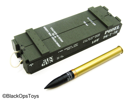 Fury - Sherman Tank Loader - Metal APC Tank Round w/Wood Crate