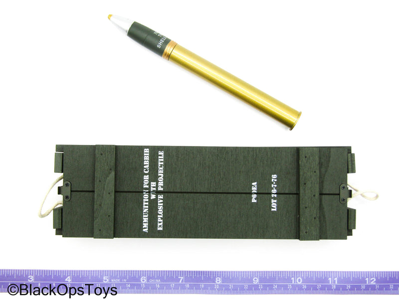 Load image into Gallery viewer, Fury - Sherman Tank Loader - Metal Explosive Tank Round w/Wood Crate
