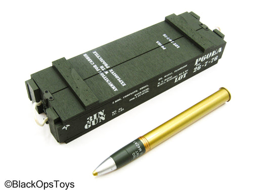 Fury - Sherman Tank Loader - Metal Explosive Tank Round w/Wood Crate