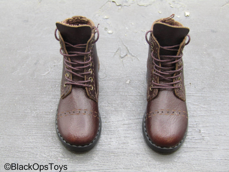 Load image into Gallery viewer, Fury - Sherman Tank Loader - Brown Leather Like Boots (Foot Type)
