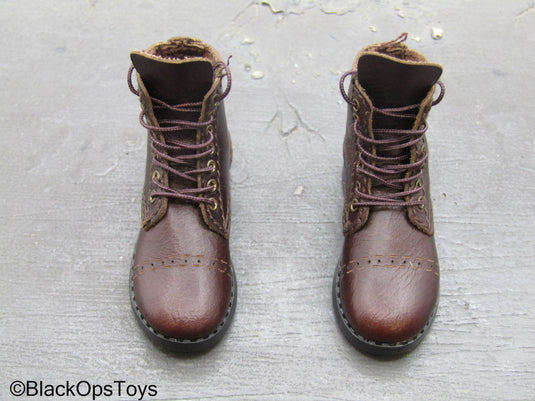 Fury - Sherman Tank Loader - Brown Leather Like Boots (Foot Type)
