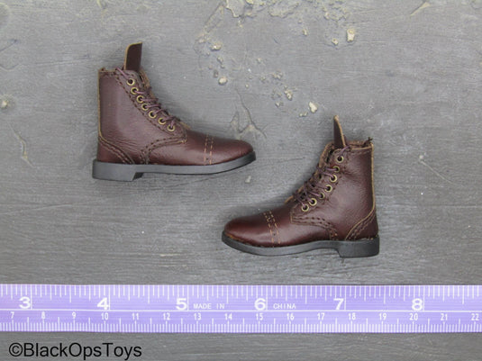 Fury - Sherman Tank Loader - Brown Leather Like Boots (Foot Type)