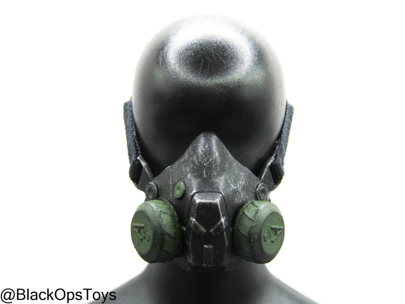 Load image into Gallery viewer, Black &amp; Green Respirator Mask
