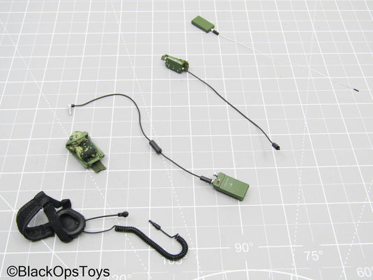 OD Green Radio Set w/Black Headset & Pouch