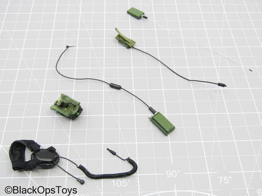 OD Green Radio Set w/Black Headset & Pouch