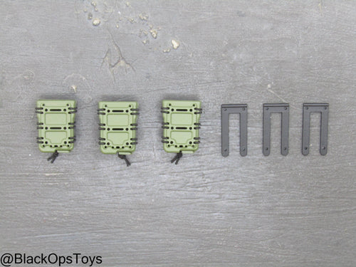 Special Forces Weapon Set F - OD Green Mag Holsters (x3)