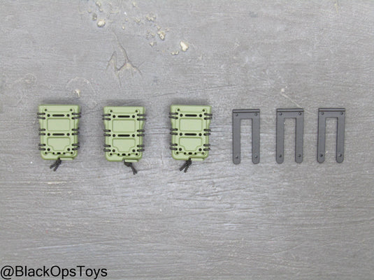 Special Forces Weapon Set F - OD Green Mag Holsters (x3)