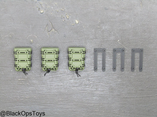 Special Forces Weapon Set F - OD Green Mag Holsters (x3)