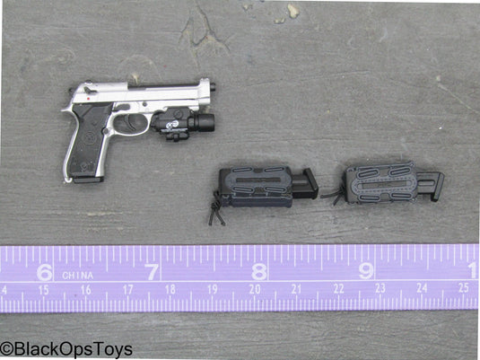PMC Weapon Set F Ver. C - Silver-Colored M9 Pistol Set