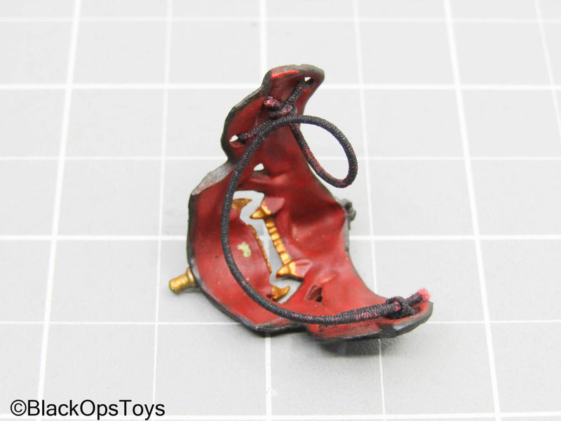 Load image into Gallery viewer, Grey &amp; Red Oni Samurai Mask
