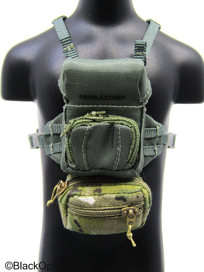 Load image into Gallery viewer, Od Green Tactical Chest Rig w/Multicam Pouch (Easy &amp; Simple)

