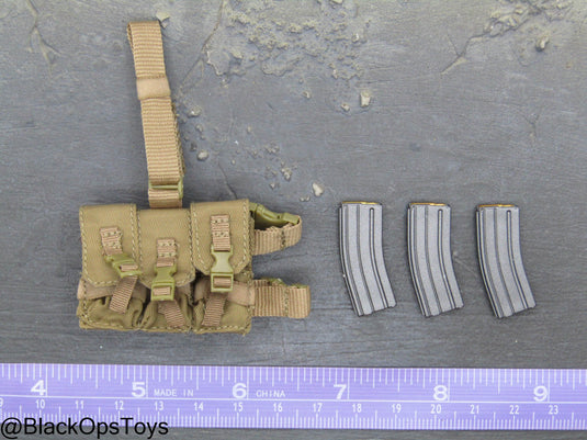 DEVGRU AFO Neptune - Triple Cell Drop Leg Mag Pouch w/Mags (x3)