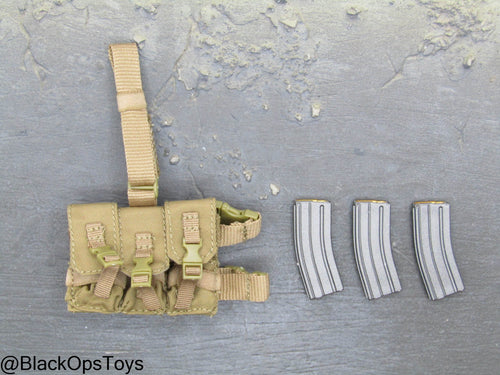 DEVGRU AFO Neptune - Triple Cell Drop Leg Mag Pouch w/Mags (x3)