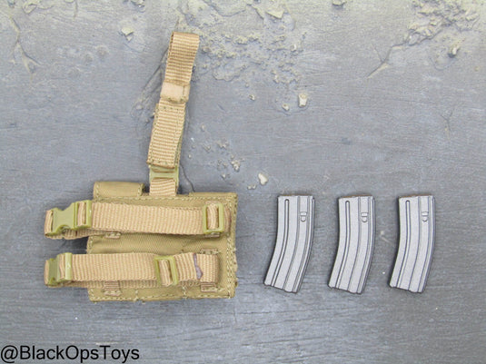 DEVGRU AFO Neptune - Triple Cell Drop Leg Mag Pouch w/Mags (x3)