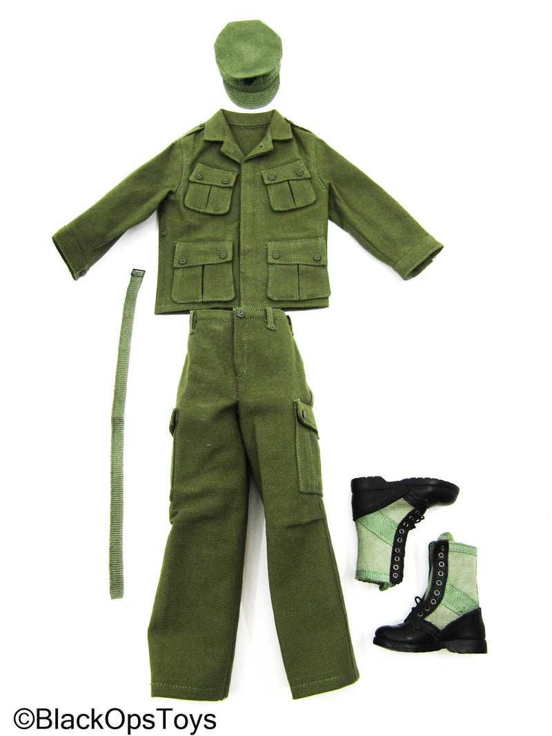 Load image into Gallery viewer, Vietnam Set - Green Combat Uniform Set w/Boots, Belt &amp; Hat
