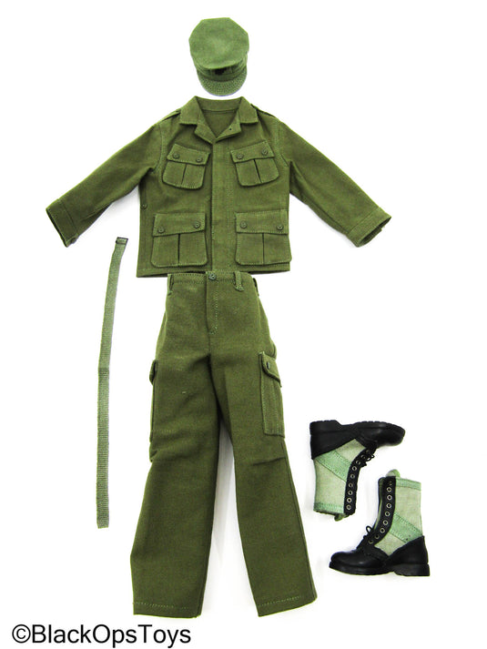 Vietnam Set - Green Combat Uniform Set w/Boots, Belt & Hat