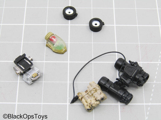 Black Night Vision Goggles w/Helmet Attachments (Easy & Simple)