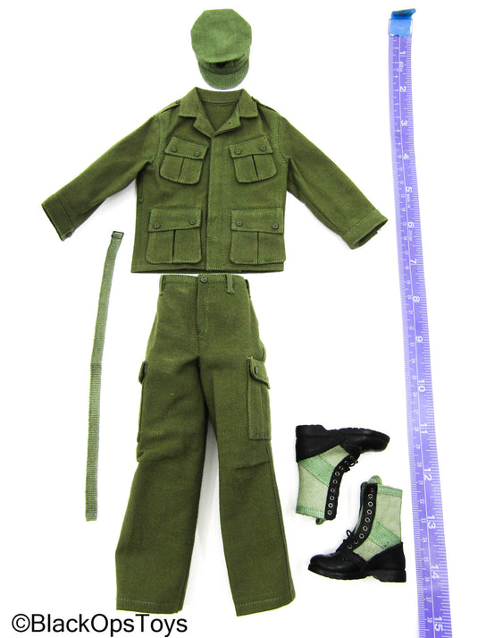 Vietnam Set - Green Combat Uniform Set w/Boots, Belt & Hat
