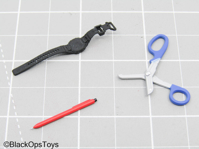 Load image into Gallery viewer, Black Watch w/Blue EMT Utility Shears &amp; Red Pen
