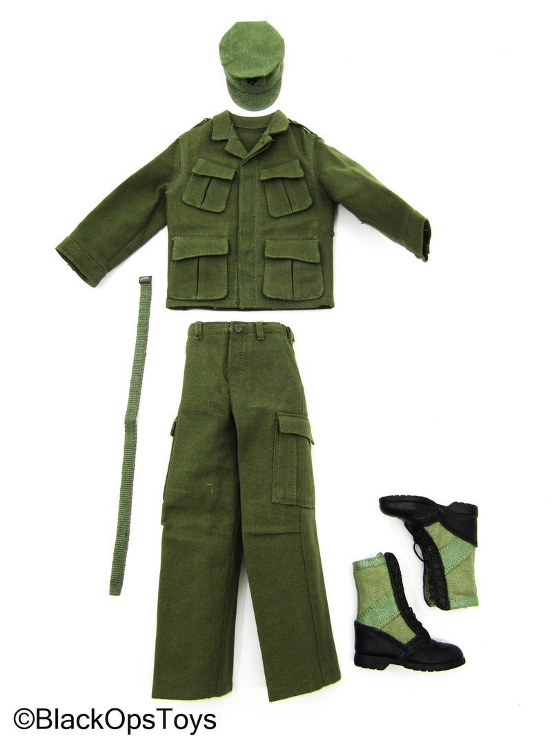 Load image into Gallery viewer, Vietnam Set - Green Combat Uniform Set w/Boots, Belt &amp; Hat
