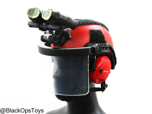 Zombie Hunter - Red Helmet w/Face Shield & NVG Set