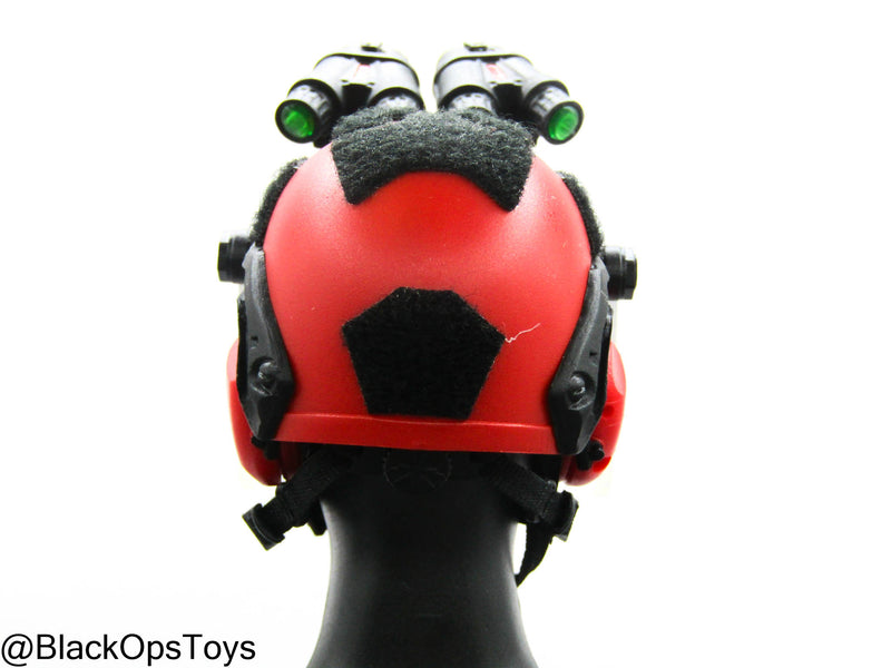 Load image into Gallery viewer, Zombie Hunter - Red Helmet w/Face Shield &amp; NVG Set
