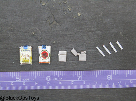 Missing In Action - Cigarettes, Cigarette Packs, & Lighter Set