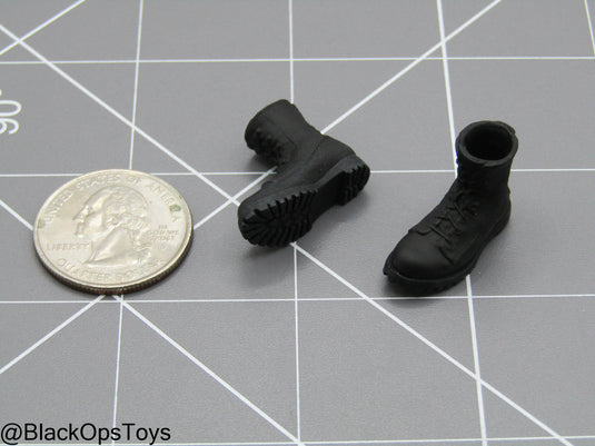 1/12 Black Combat Boots (Peg Type)