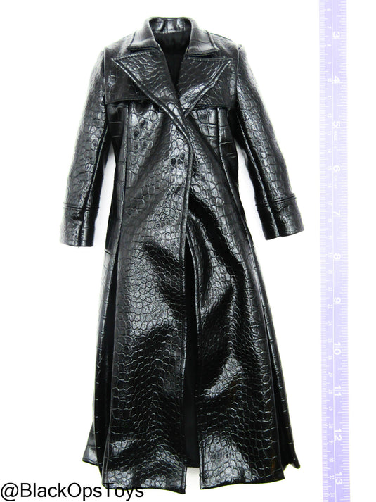 Sage Mentor - Black Leather Like Trench Coat